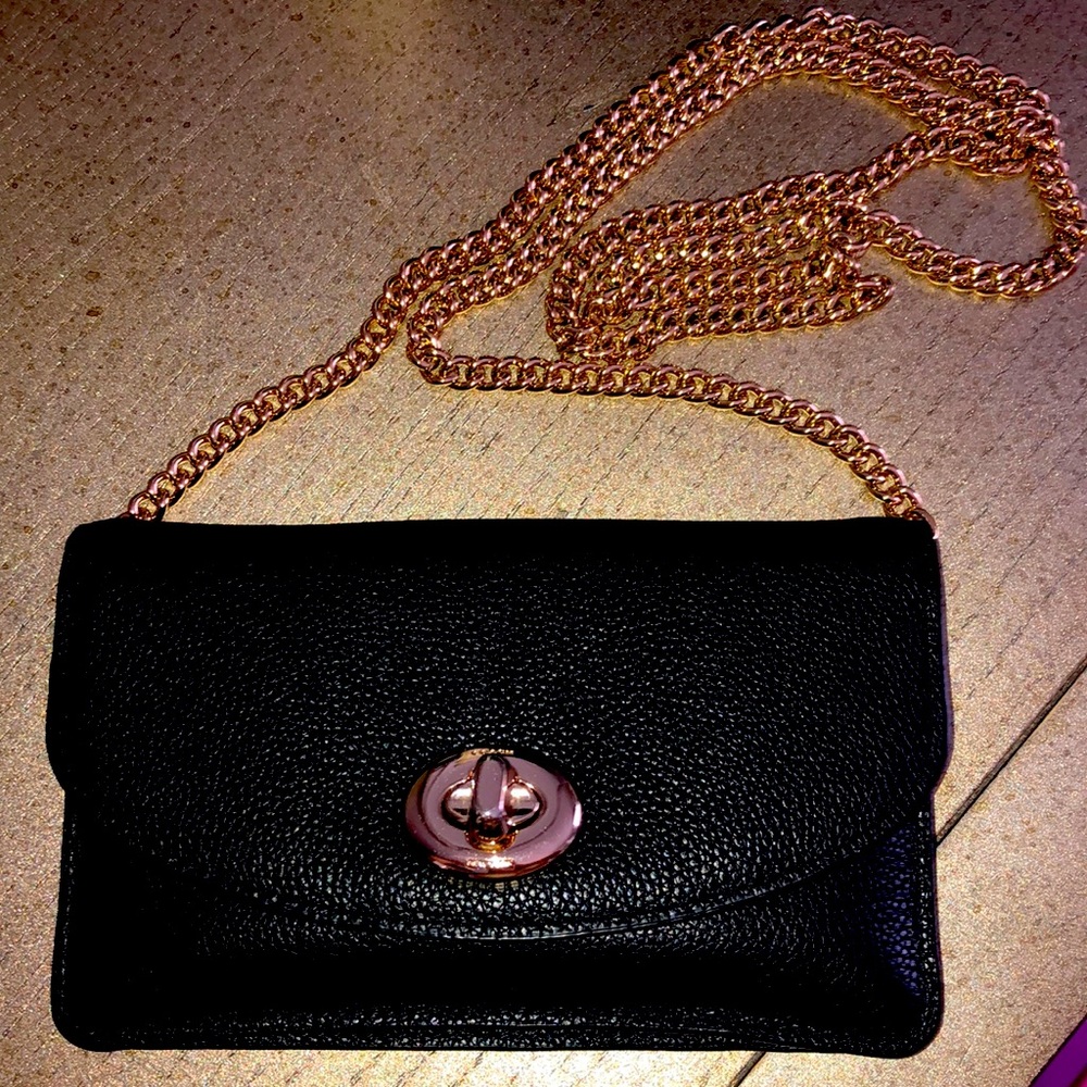 Coach black leather wallet crossbody